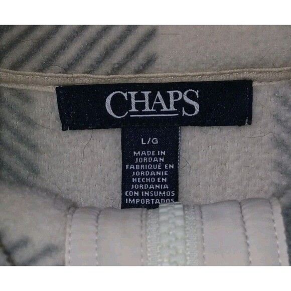 Chaps Women's L/G Plaid Buffalo Check Fleece 1/4 Zip Pullover Sweatshirt Gray - Picture 8 of 16